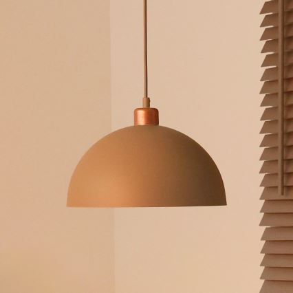 Duolla - Hanglamp met kabel IRONLINE 1xE27/15W/230V Ø 27 cm beige/koper