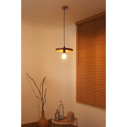 Duolla - Hanglamp met kabel IRONLINE 1xE27/15W/230V Ø 30 cm koper/zwart