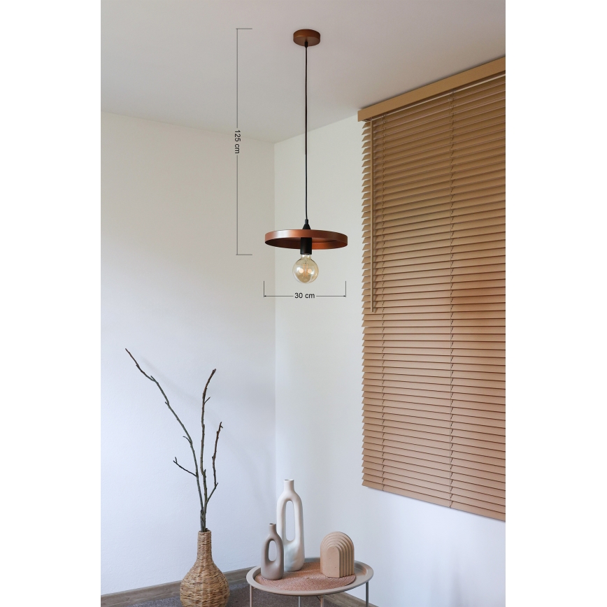 Duolla - Hanglamp met kabel IRONLINE 1xE27/15W/230V Ø 30 cm koper/zwart