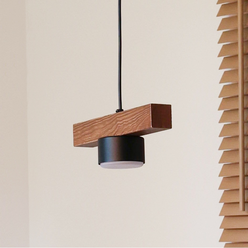 Duolla - Hanglamp met kabel IRONLINE 1xGX53/3W/230V grenen eiken/zwart