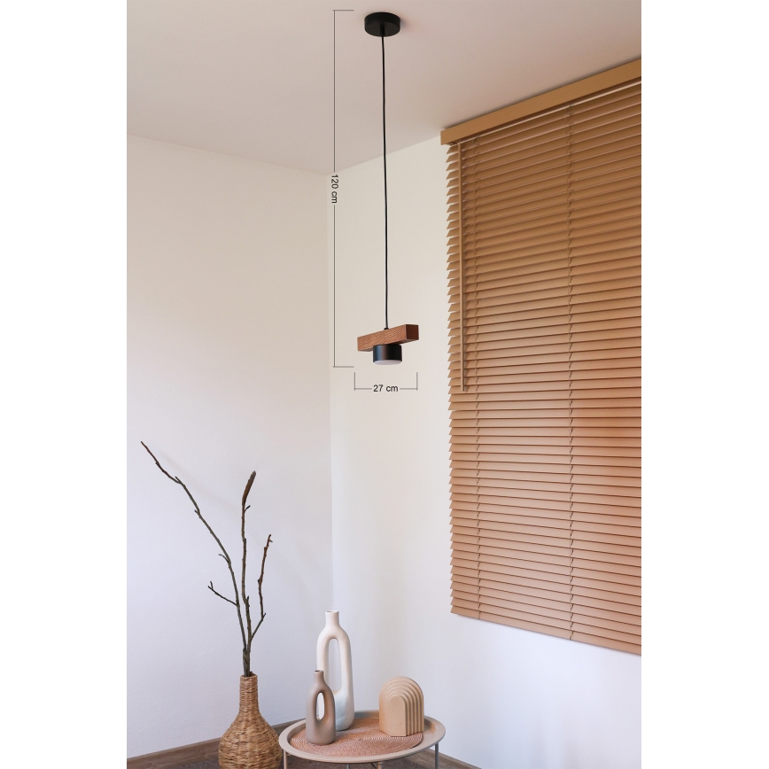 Duolla - Hanglamp met kabel IRONLINE 1xGX53/3W/230V grenen eiken/zwart