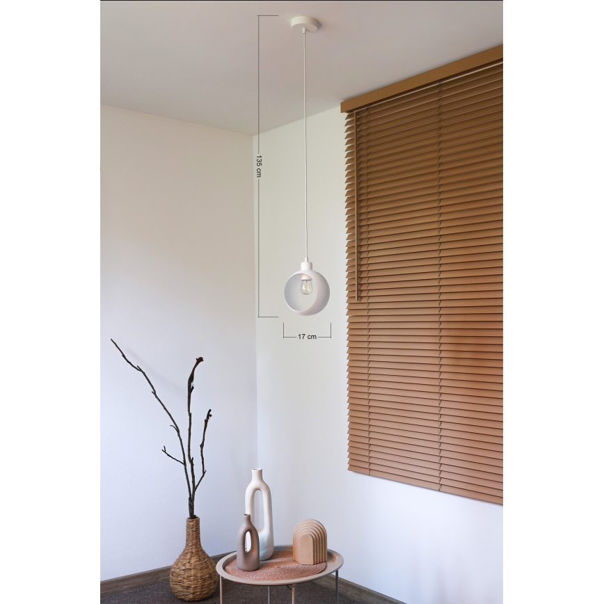 Duolla - IRONLINE hanglamp aan kabel 1xE27/15W/230V wit