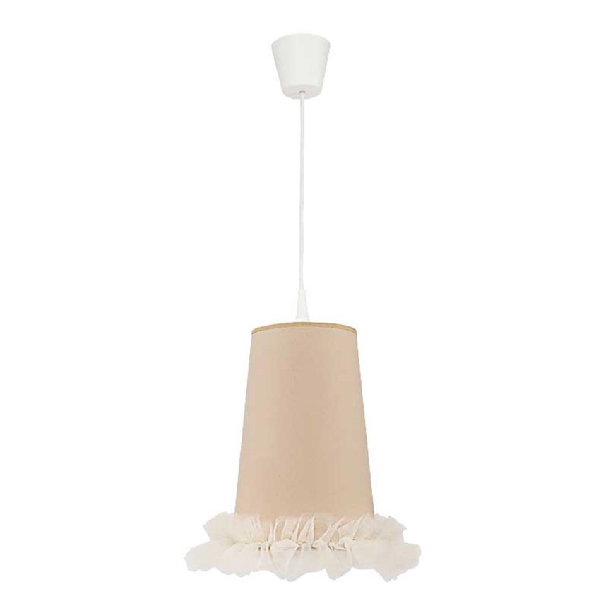 Duolla - Kinder hanglamp aan een koord BALLET 1xE27/40W/230V diameter 21 cm beige