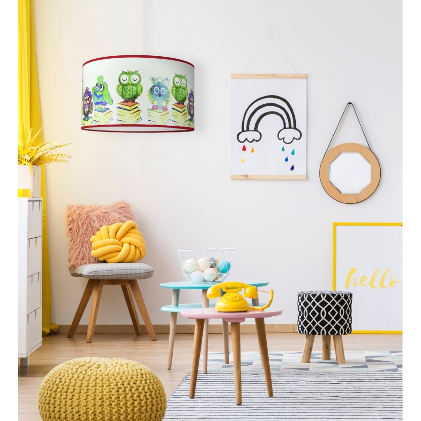 Duolla - Kinder hanglamp aan een koord OWL 1xE27/15W/230V diameter 35 cm