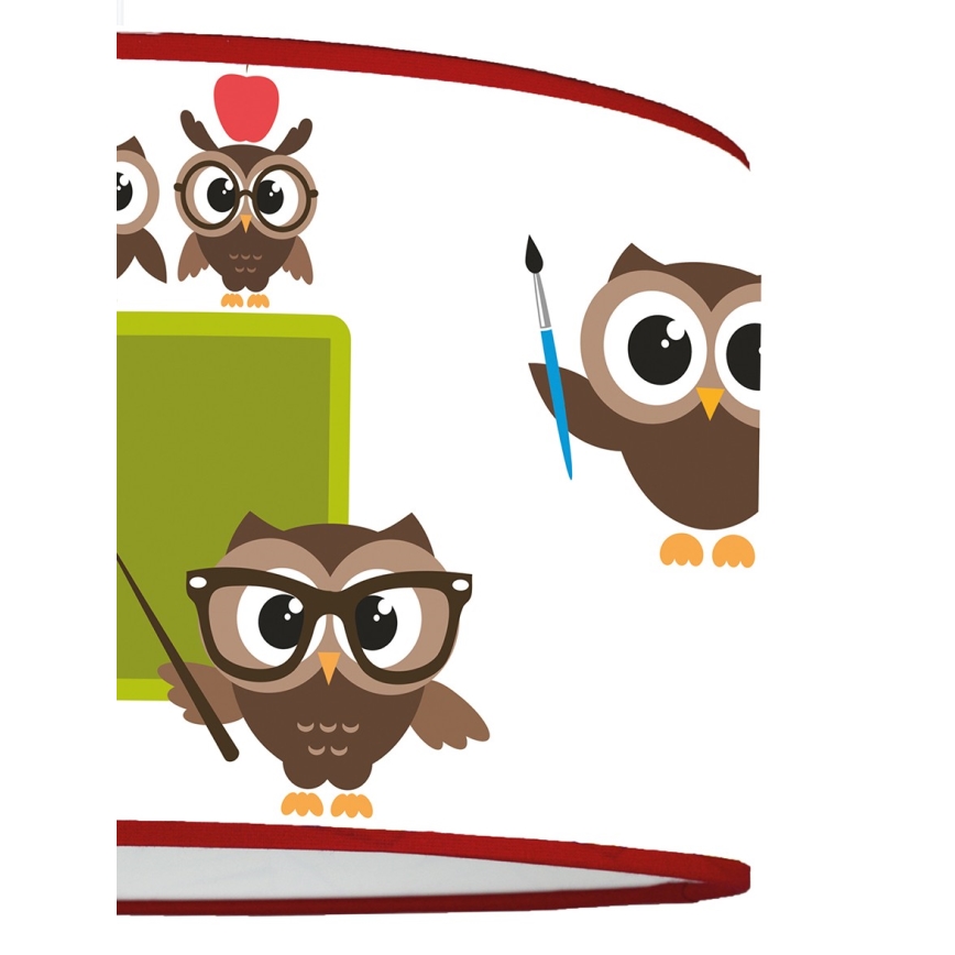 Duolla - Kinder hanglamp aan een koord OWLS MULTI 1xE27/15W/230V diameter 35 cm