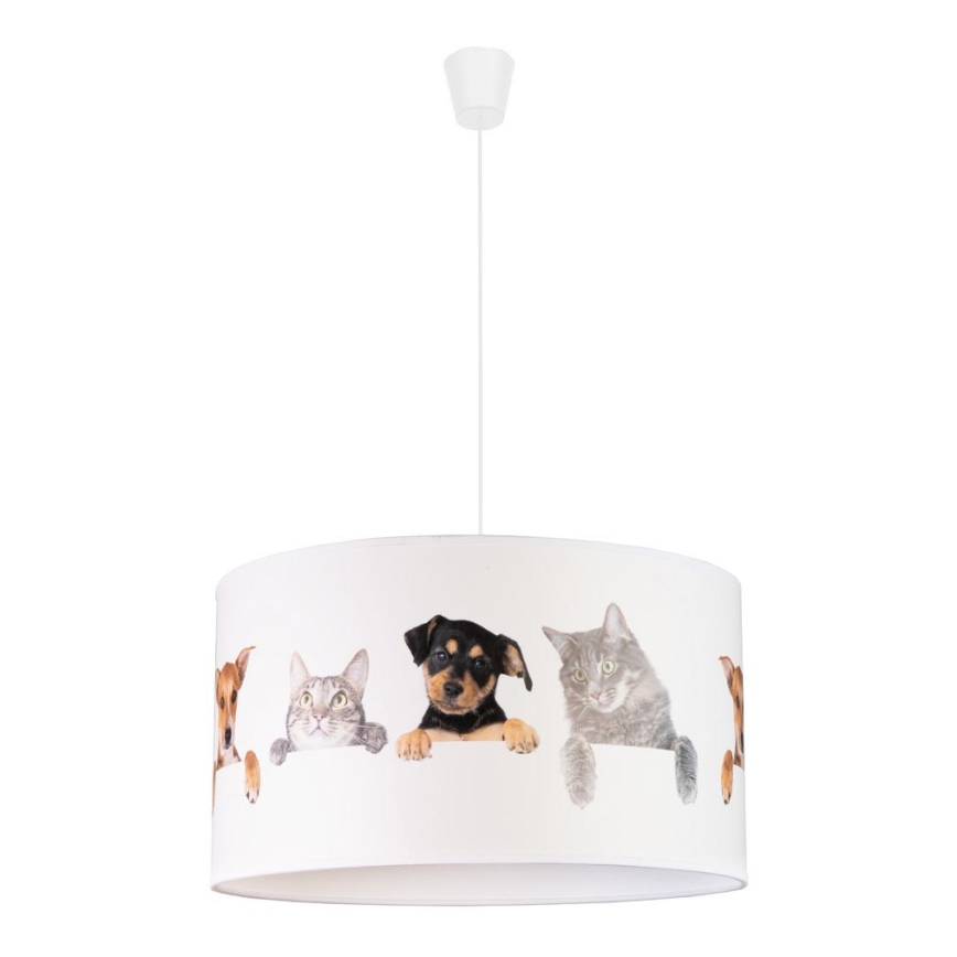 Duolla - Kinder hanglamp aan een koord PRINT M 1xE27/40W/230V diameter 35 cm dieren