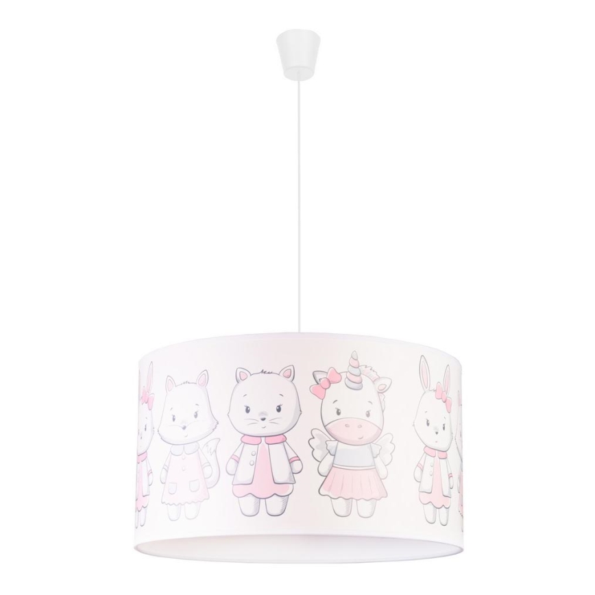 Duolla - Kinder hanglamp aan een koord PRINT M 1xE27/40W/230V diameter 35 cm dieren
