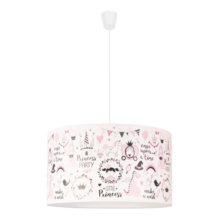 Duolla - Kinder hanglamp aan een koord PRINT M 1xE27/40W/230V diameter 35 cm sprookje