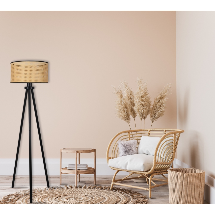 Duolla - Lampadaire ROLLER 1xE27/15W/230V d. 45 cm rotin/noir