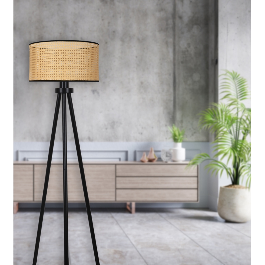 Duolla - Lampadaire ROLLER 1xE27/15W/230V d. 45 cm rotin/noir