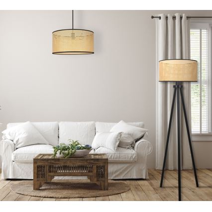 Duolla - Lampadaire ROLLER 1xE27/15W/230V d. 45 cm rotin/noir