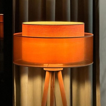 Duolla - Lampadaire WOOD BOHO 1xE27/15W/230V d. 45 cm cuivre/marron/beige