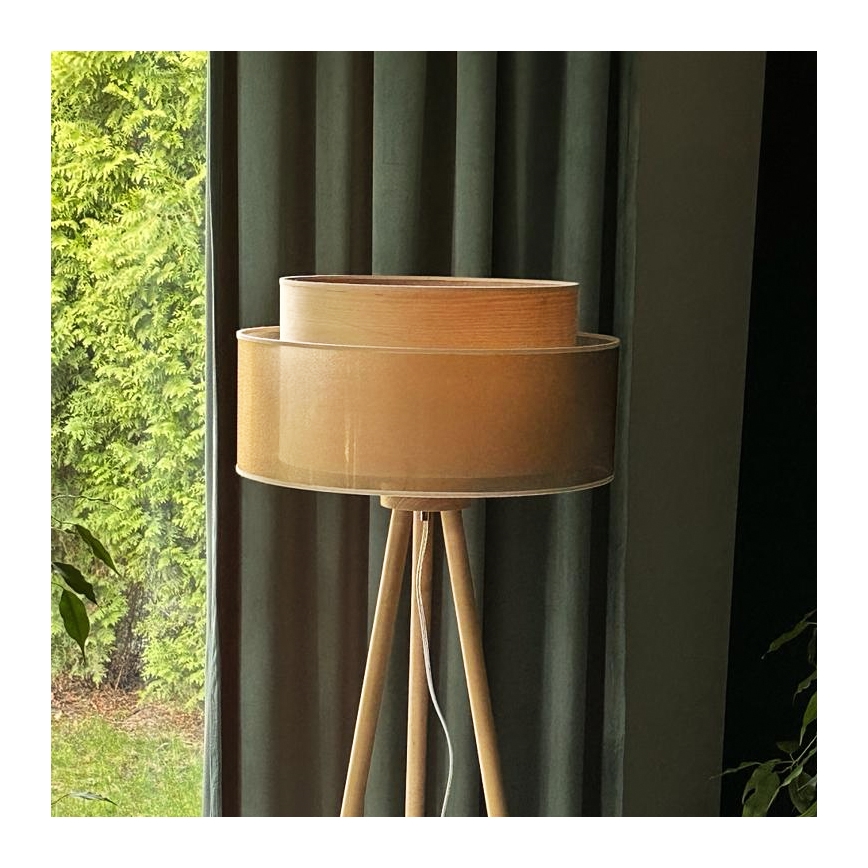 Duolla - Lampadaire WOOD BOHO 1xE27/15W/230V d. 45 cm cuivre/marron/beige