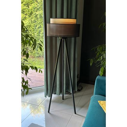 Duolla - Lampadaire WOOD BOHO 1xE27/15W/230V d. 45 cm noir/beige