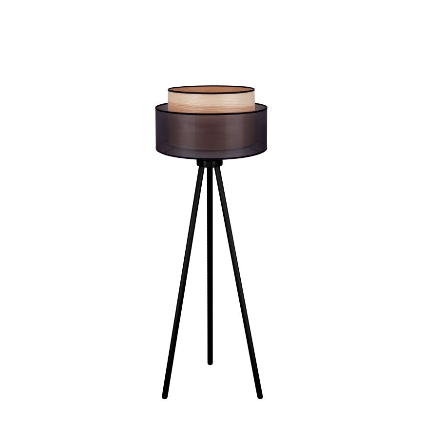 Duolla - Lampadaire WOOD BOHO 1xE27/15W/230V d. 45 cm noir/beige