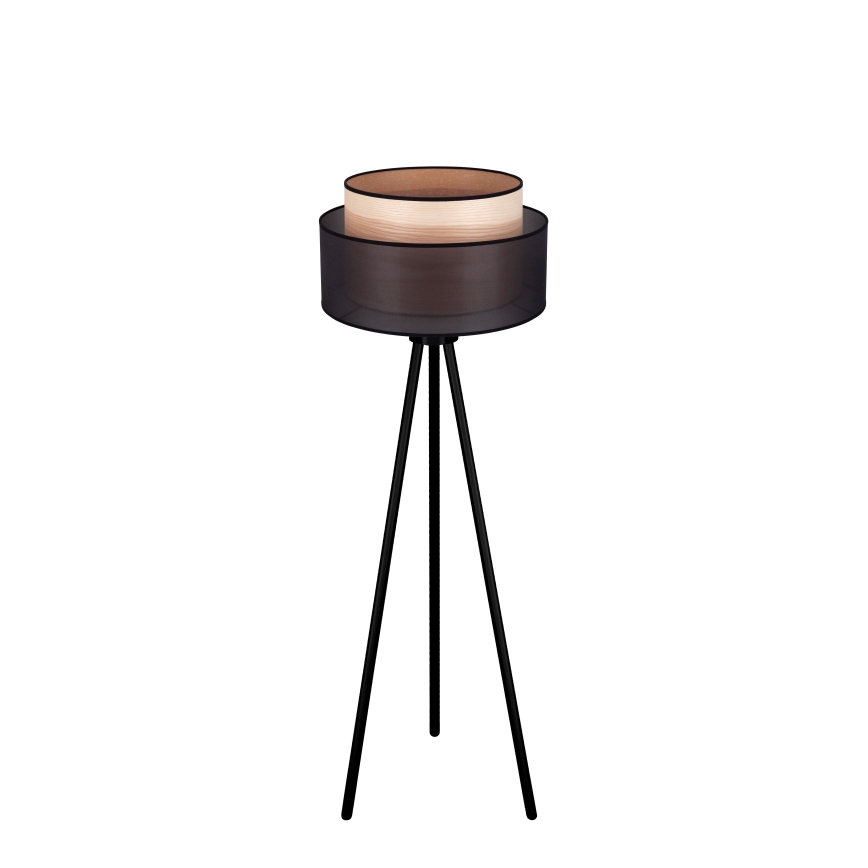 Duolla - Lampadaire WOOD BOHO 1xE27/15W/230V d. 45 cm noir/beige
