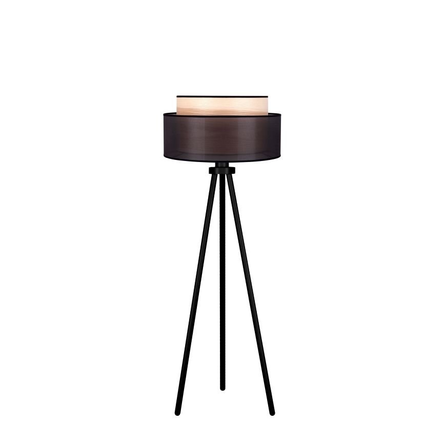 Duolla - Lampadaire WOOD BOHO 1xE27/15W/230V d. 45 cm noir/beige