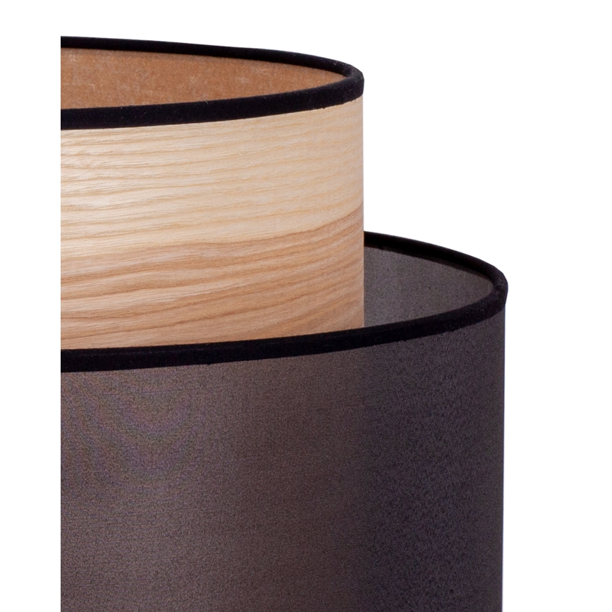 Duolla - Lampadaire WOOD BOHO 1xE27/15W/230V d. 45 cm noir/beige