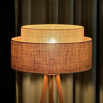 Duolla - Lampadaire YUTE BOHO 1xE27/15W/230V d. 45 cm marron/crème
