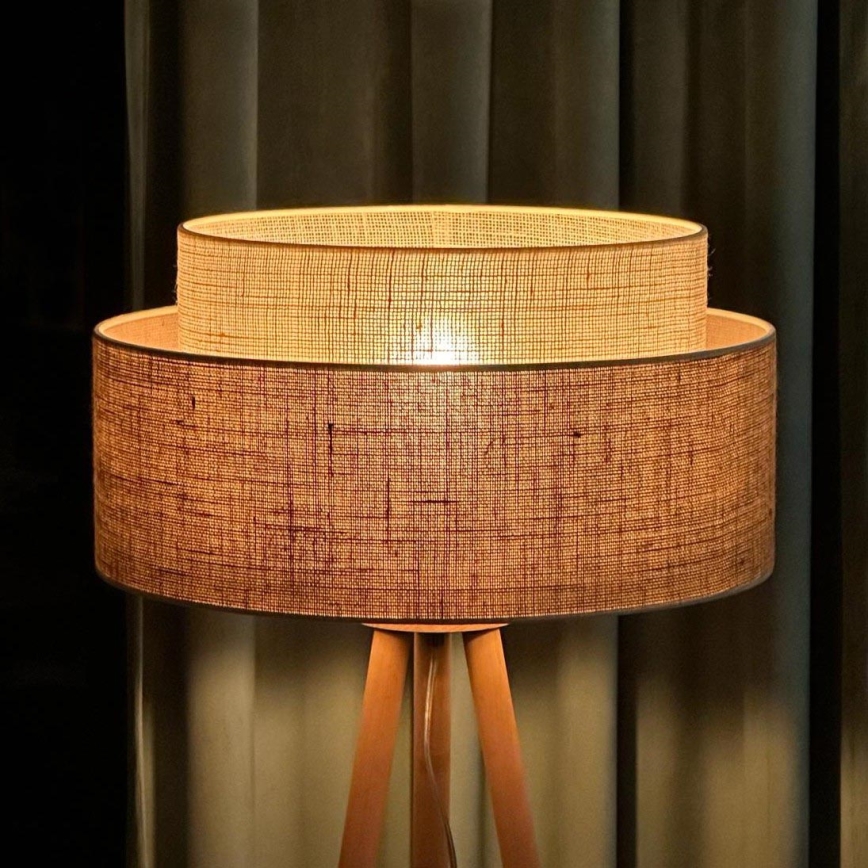 Duolla - Lampadaire YUTE BOHO 1xE27/15W/230V d. 45 cm marron/crème