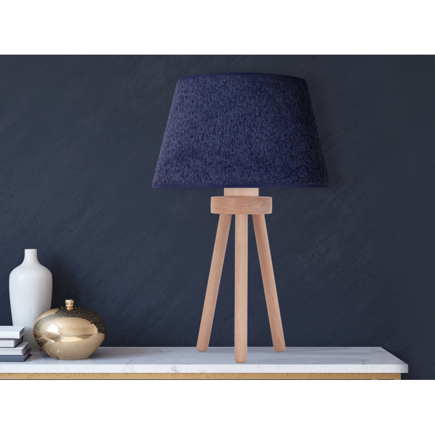 Duolla - Lampe de table BOUCLE 1xE27/15W/230V d. 28 cm bleu/bois