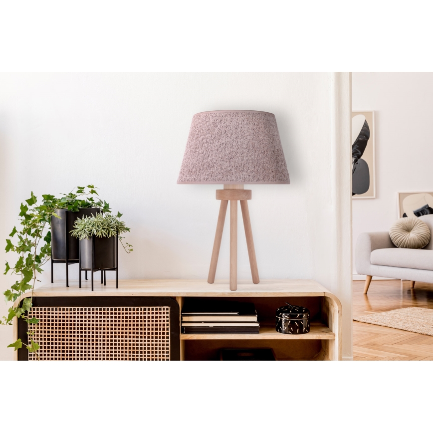Duolla - Lampe de table BOUCLE 1xE27/15W/230V d. 28 cm marron/bois