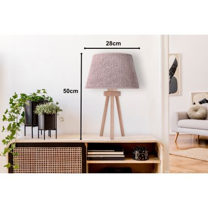 Duolla - Lampe de table BOUCLE 1xE27/15W/230V d. 28 cm marron/bois