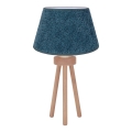 Duolla - Lampe de table BOUCLE 1xE27/15W/230V d. 28 cm turquoise/bois