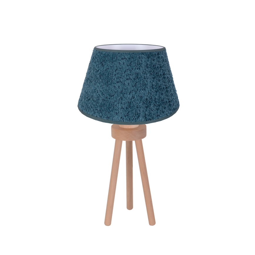 Duolla - Lampe de table BOUCLE 1xE27/15W/230V d. 28 cm turquoise/bois