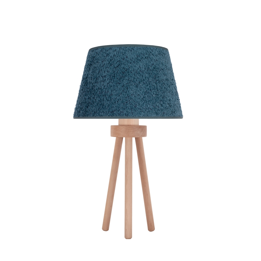 Duolla - Lampe de table BOUCLE 1xE27/15W/230V d. 28 cm turquoise/bois