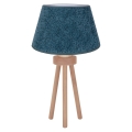 Duolla - Lampe de table BOUCLE 1xE27/15W/230V turquoise/bois