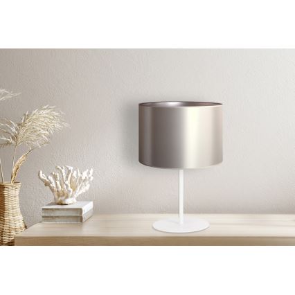 Duolla - Lampe de table CANNES 1xE14/15W/230V d. 20 cm argent/blanc
