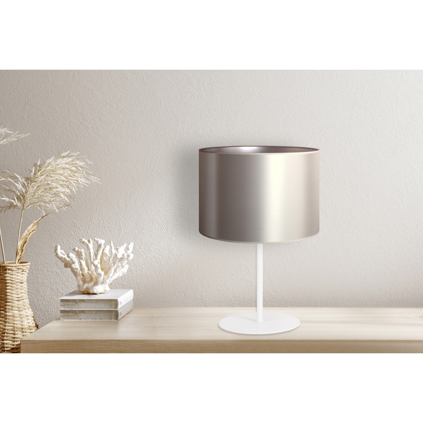 Duolla - Lampe de table CANNES 1xE14/15W/230V d. 20 cm argent/blanc