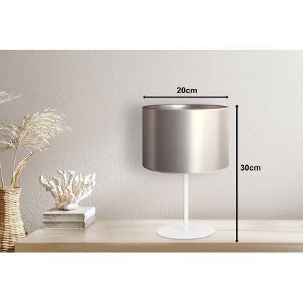 Duolla - Lampe de table CANNES 1xE14/15W/230V d. 20 cm argent/blanc