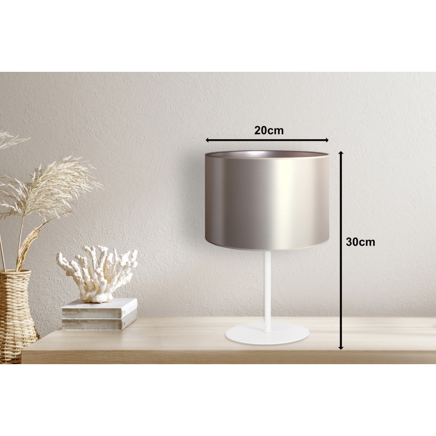 Duolla - Lampe de table CANNES 1xE14/15W/230V d. 20 cm argent/blanc