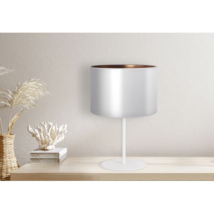 Duolla - Lampe de table CANNES 1xE14/15W/230V d. 20 cm argent/cuivre/blanc
