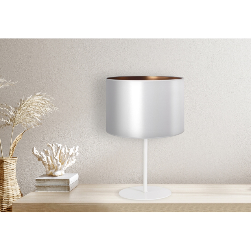 Duolla - Lampe de table CANNES 1xE14/15W/230V d. 20 cm argent/cuivre/blanc