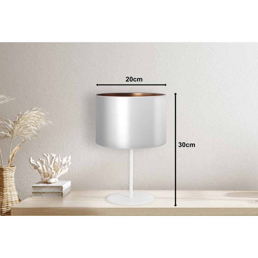 Duolla - Lampe de table CANNES 1xE14/15W/230V d. 20 cm argent/cuivre/blanc