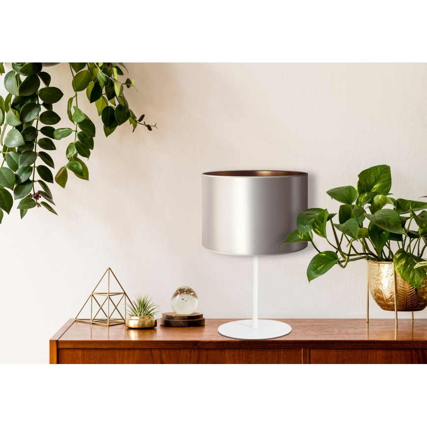 Duolla - Lampe de table CANNES 1xE14/15W/230V d. 20 cm argent/cuivre/blanc