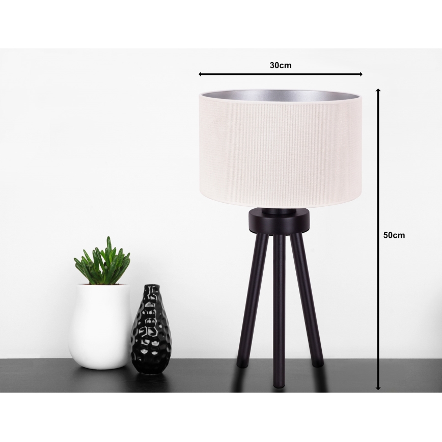 Duolla - Lampe de table LYON 1xE27/15W/230V d. 30 cm crème