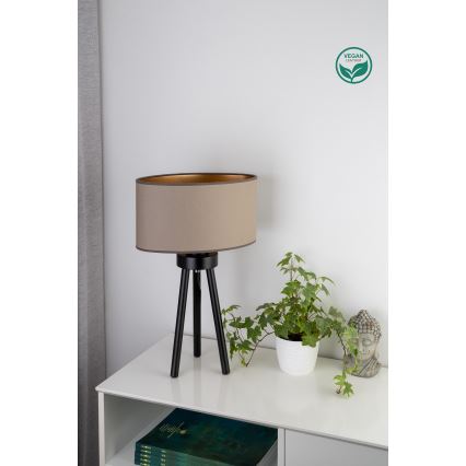 Duolla - Lampe de table OVAL VEGAN 1xE27/15W/230V d. 30 cm beige