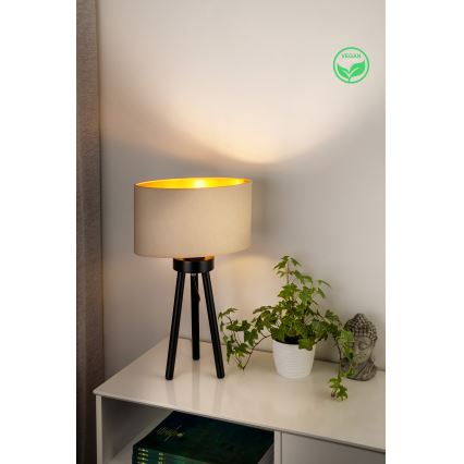 Duolla - Lampe de table OVAL VEGAN 1xE27/15W/230V d. 30 cm crème