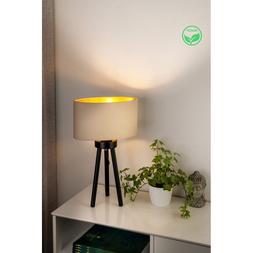 Duolla - Lampe de table OVAL VEGAN 1xE27/15W/230V d. 30 cm crème