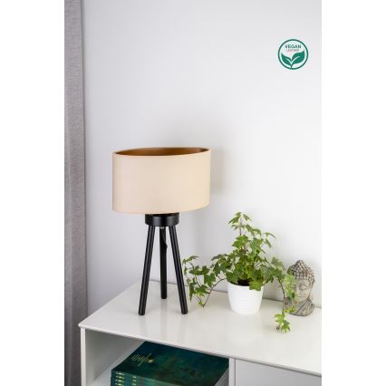 Duolla - Lampe de table OVAL VEGAN 1xE27/15W/230V d. 30 cm crème