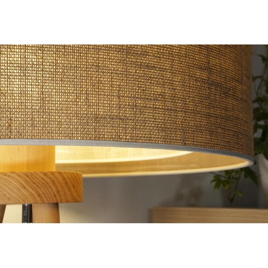 Duolla - Lampe de table YUTE BOHO 1xE27/15W/230V d. 25 cm marron/crème