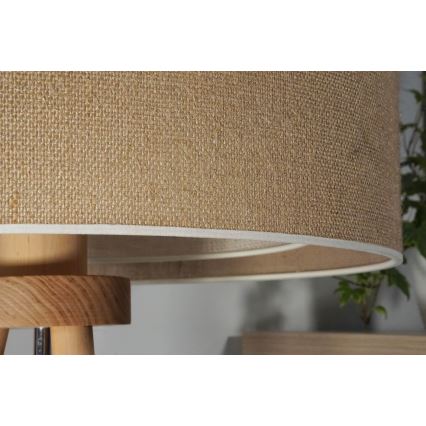 Duolla - Lampe de table YUTE BOHO 1xE27/15W/230V d. 25 cm marron/crème