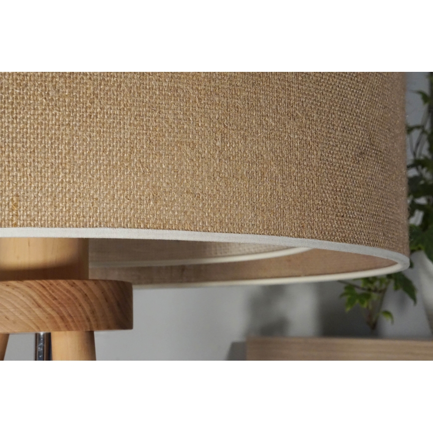 Duolla - Lampe de table YUTE BOHO 1xE27/15W/230V d. 25 cm marron/crème