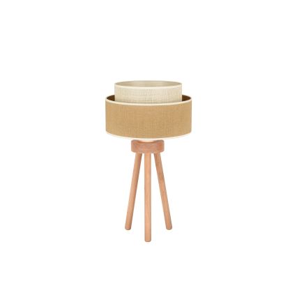 Duolla - Lampe de table YUTE BOHO 1xE27/15W/230V d. 25 cm marron/crème