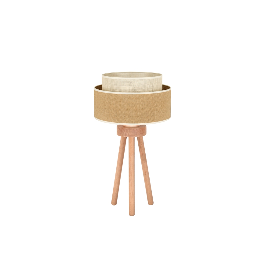 Duolla - Lampe de table YUTE BOHO 1xE27/15W/230V d. 25 cm marron/crème