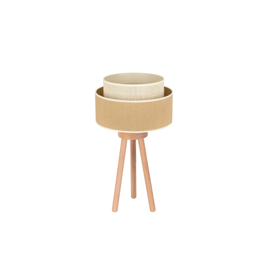 Duolla - Lampe de table YUTE BOHO 1xE27/15W/230V d. 25 cm marron/crème